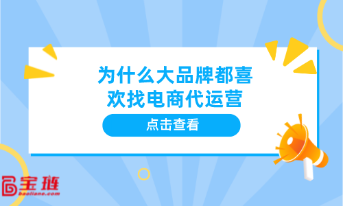 為什么大品牌都喜歡找電商代運營？